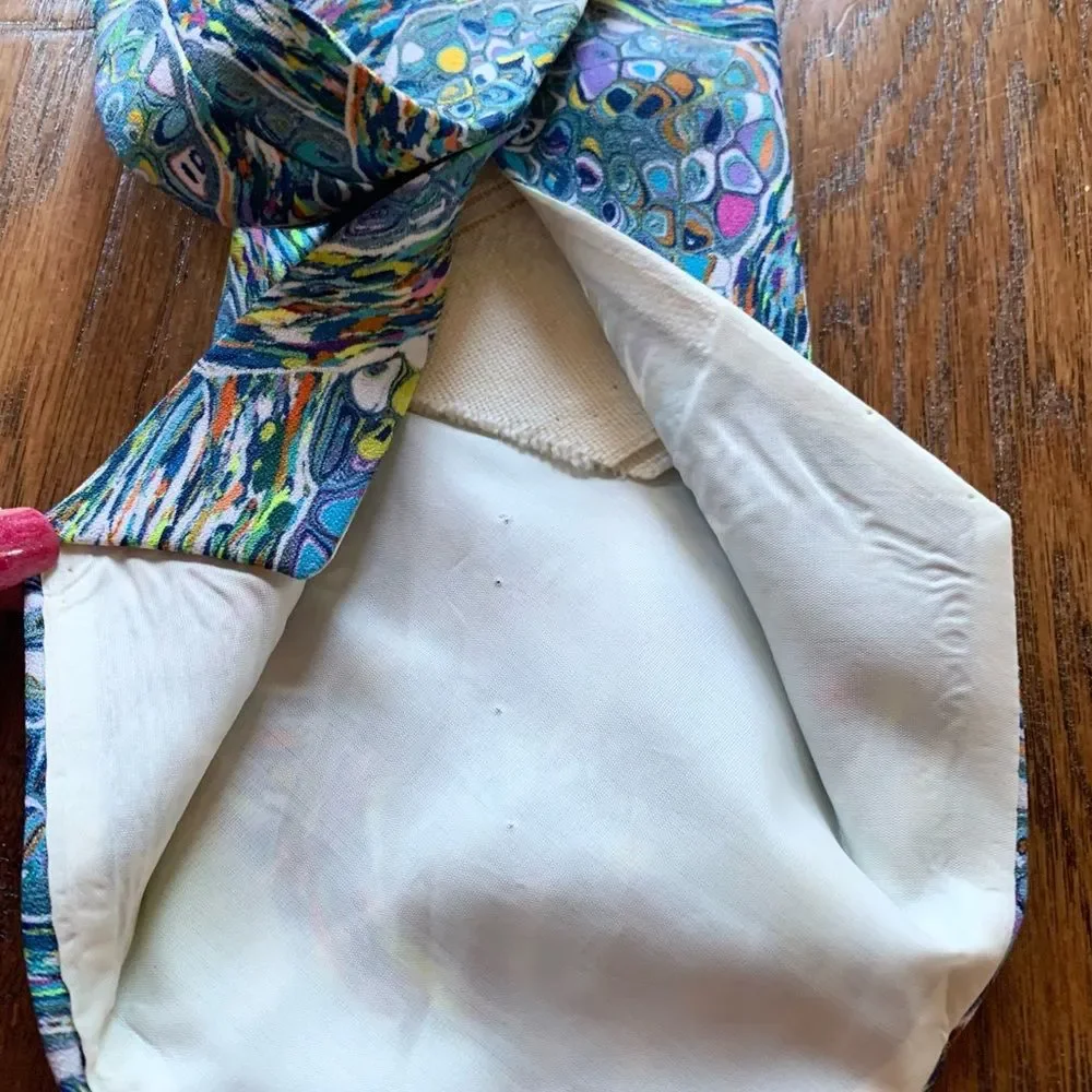 Vintage Continental Necktie Blue Kaleidoscope‎ Inspired Van Gogh Print
